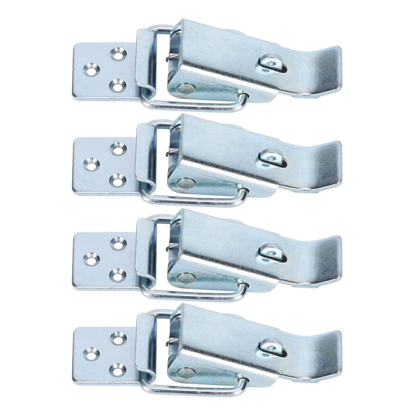 4 Pack Stainless Steel Tension Clasp Lever Clasp Spring Toggle Latch Hasp Catch Clamp Clip Cap Lock for Toolbox Drawer Chest Case Cabinet