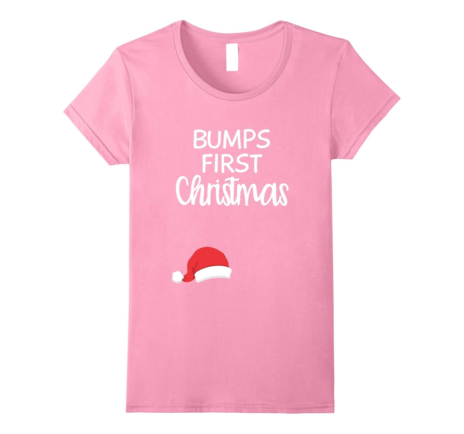 Womens Bumps First Christmas Shirt funny xmas maternity shirt-Rose