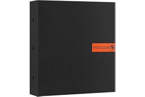 Ywlake Linen Scrapbook Album, Black, Holds 4x6, 5x7, 8x10 Photos, 40 Pages, Magnetic, Self Adhesive, Includes Stickers, Debub