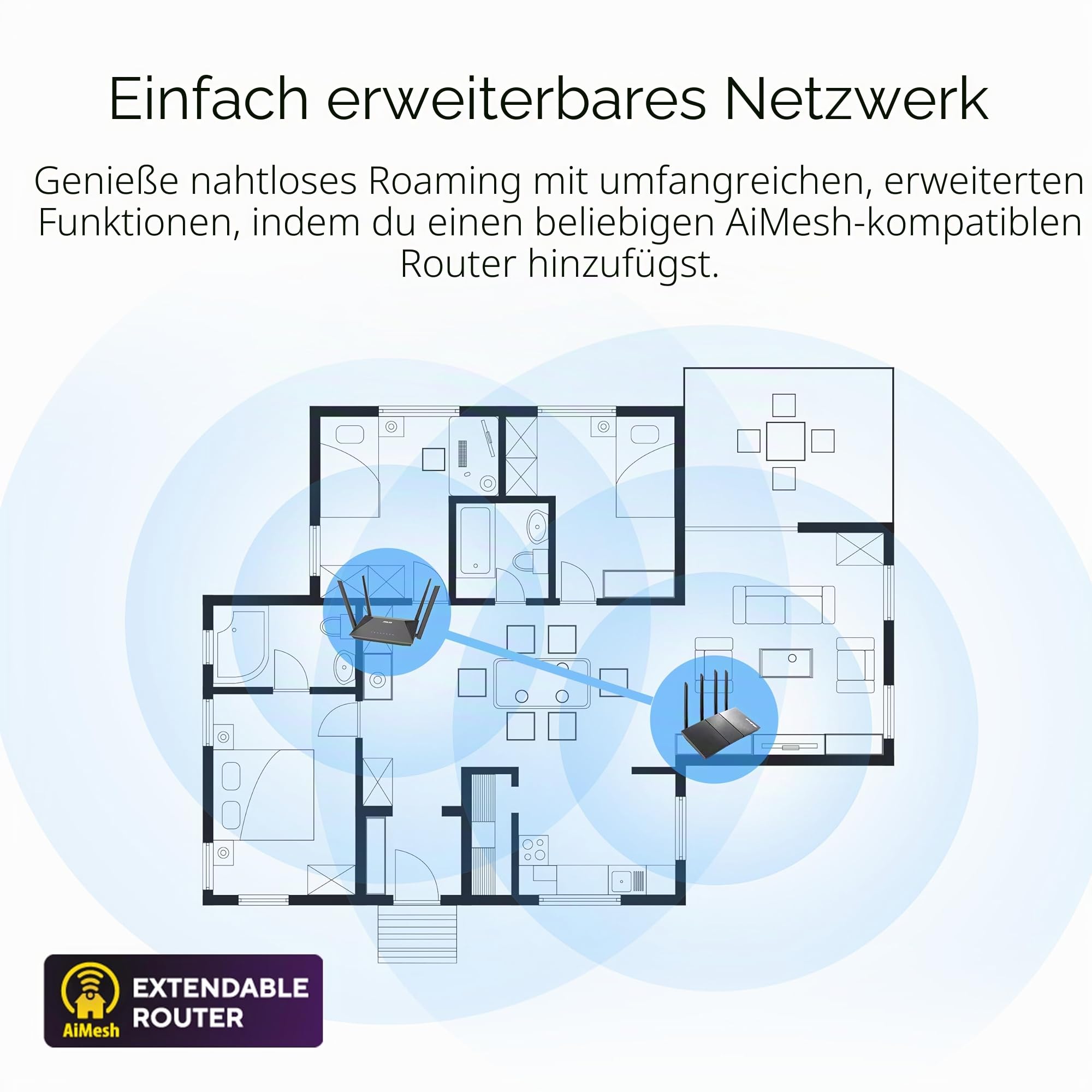 ASUS RT-AX52 AX1800 AiMesh kombinierbarer Router 7