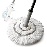 KeFanta Self-Wringing Twist Mop for Floor Cleaning with 57 " Long Handle | 57" Long Handle, Cotton Wet Mop for Hardwood Tile Kitchen Bathroom Patio Garage, Commercial Household