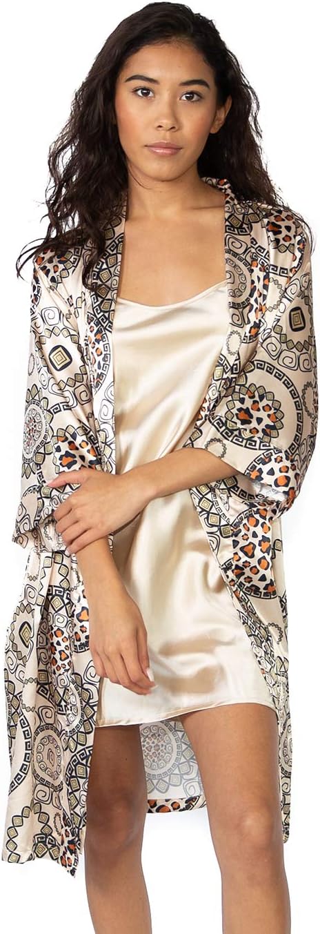 Heda Sleepwear Ancient Print Robe Set