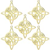 kkjoy 5Pcs Witches Knot DIY Charms for Jewelry Making and Crafting, Gold Plated Stainless Steel Assorted Pendant Mini Charm Craft Supplies Accessories for DIY Bracelet Necklace Earrings