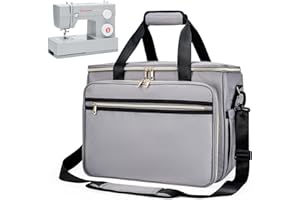 Anitor Sewing Machine Carrying Case with Removable Bottom Padding, Sewing Machine Bag Fits Most Standard Sewing Machines and Storage Sewing Accessories, for Singer, Brother, Janome, Purple, Gray