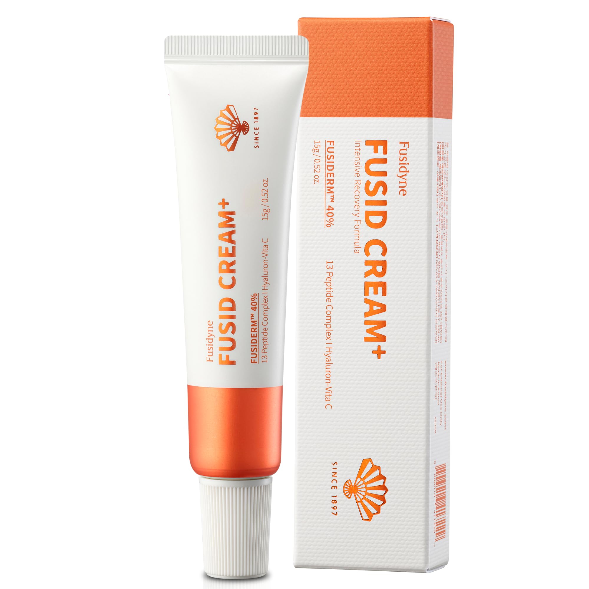FUSIDYNE Fusid Cream Plus (0.5oz) - Moisturizer Face Cream for Daily Hydration, Even Skin Tone Travel Essentials Korean Moisturizer for Face with Fusiderm, Peptides, Vitamin C