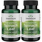 Swanson Full Spectrum Spinach Leaf 400 Milligrams 90 Veg Capsules (2 Pack)