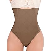 FLORATA Women's Thong Shapewear Tummy Control Butt Lifting Panties High Waist Body Shaper Briefs