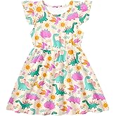 RAISEVERN Toddler Girls Dress Summer Ruffle Flutter Sleeve Dresses for Kids 2-7T