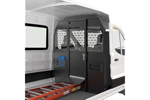 MELIPRON Van Partition Bulkhead Fit for Ford Transit 150 250 350 Mid Roof with Door Handle, Acrylic Custom Window Board