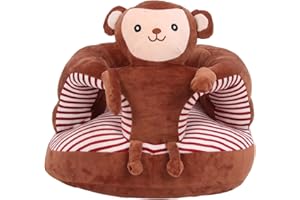 Generic Baby Sitting Support, Interactive Soft Baby Learning Sitting Chair Adorable Prevent Tipping for Bedroom (Brown Monkey