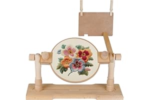 EMBHAND Embroidery Hoop Stand - Cross Stitch Stand Adjustable, Beech Wood Embroidery Frame Stand, Table Embroidery Hoop Holder Stand for Hand Work, Craft Sewing