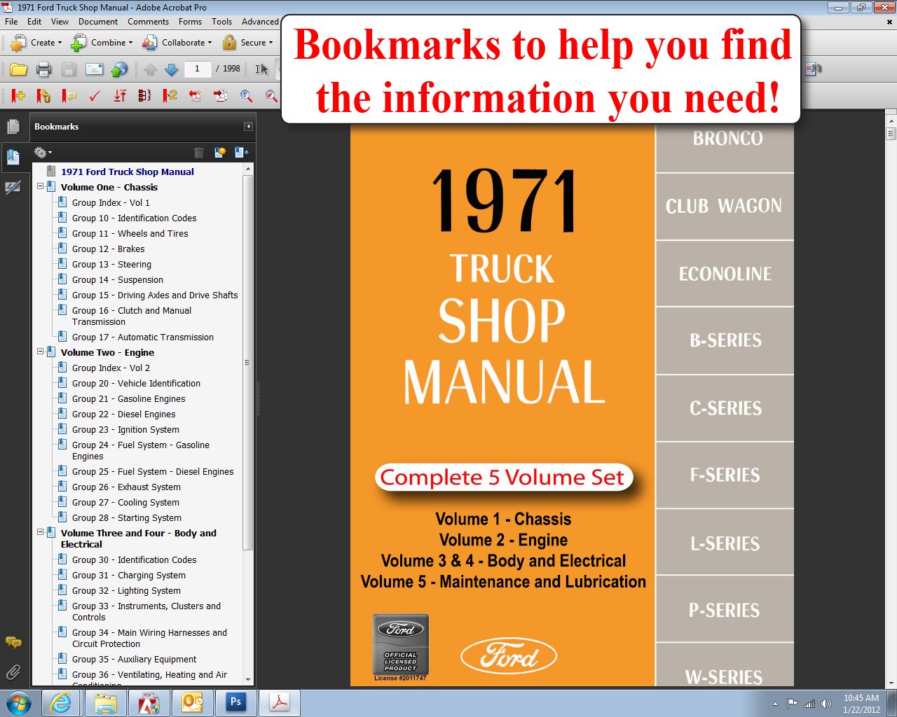 1971 Ford Truck Shop Manual: Ford Motor Company, David E. LeBlanc:  9781603710794: Amazon.com: Books