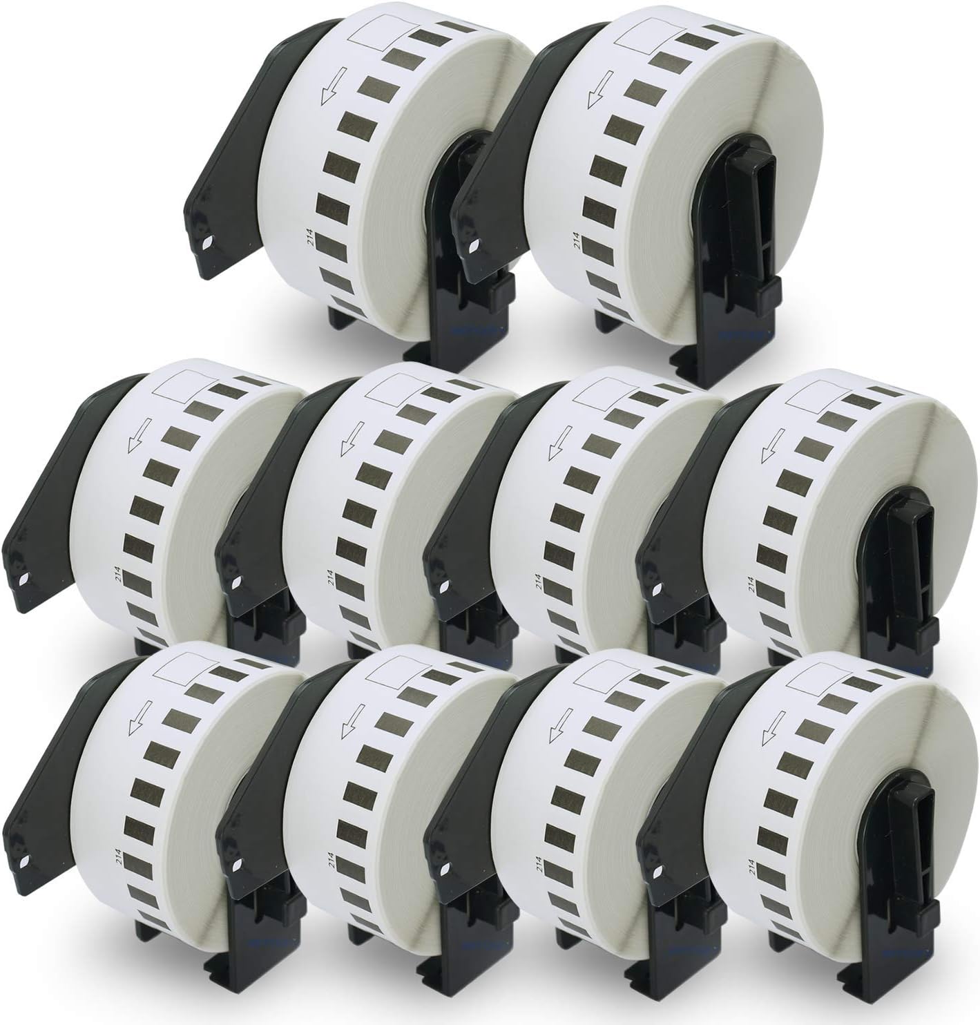 BETCKEY - Compatible DK-2214 Continuous Length 1/2"x 100'(12mm x 30.48m) Replacement Labels, 10 Rolls Compatible with Brother QL Label Printers : Office Products