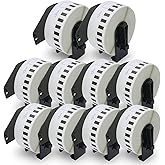 BETCKEY - Compatible Continuous Labels Replacement for Brother DK-2214 (0.47 in x 100 ft), Use with Brother QL Label Printers [10 Rolls]