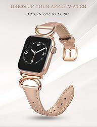 Minyee Leather Band Compatible with Apple Watch