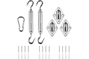 Shade&Beyond Shade Sail Hardware Kit for Triangle Heavy Duty Sun Shade Sails Installation 8 Inches for Deck Garden Lawn Patio