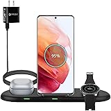 leChivée Wireless Charger, 3 in 1 Wireless Charging Station for Samsung Devices, Charger Dock Stand for Samsung Watch 4 3 1 A