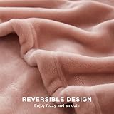 EHEYCIGA Fleece Blanket Dusty Pink 150x200cm Double Size Throw view 4