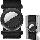 Metal AirTag Holder for Slim Wallet - Full Set with Rotating Installation & Cash Strap | Matte Black Secure Case | Premium AirTag Accessories