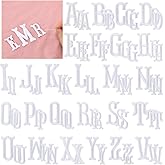 Suncalla 78 Pieces Iron on Letters Patches, Alphabet Embroidered Patches a to Z Fishtail Shaped Letters for DIY Accessories Clothes, Dress, Hat, Socks, T-Shirt, 1.97 Inch (White)