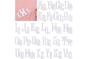 Suncalla 78 Pieces Iron on Letters Patches, Alphabet Embroidered Patches a to Z Fishtail Shaped Letters for DIY Accessories Clothes, Dress, Hat, Socks, T-Shirt, 1.97 Inch (White)
