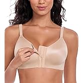 HACI Women's Front Closure Bra Seamless Full Coverage Everyday Wirefree Padded Bralette Raceback