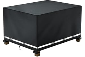 DUDSOEHO Patio Ottoman Cover Waterproof, 34 x 24 x 16.9 inch Rectangular Outdoor Side Table Cover, Durable Outdoor Furniture Cover, Black