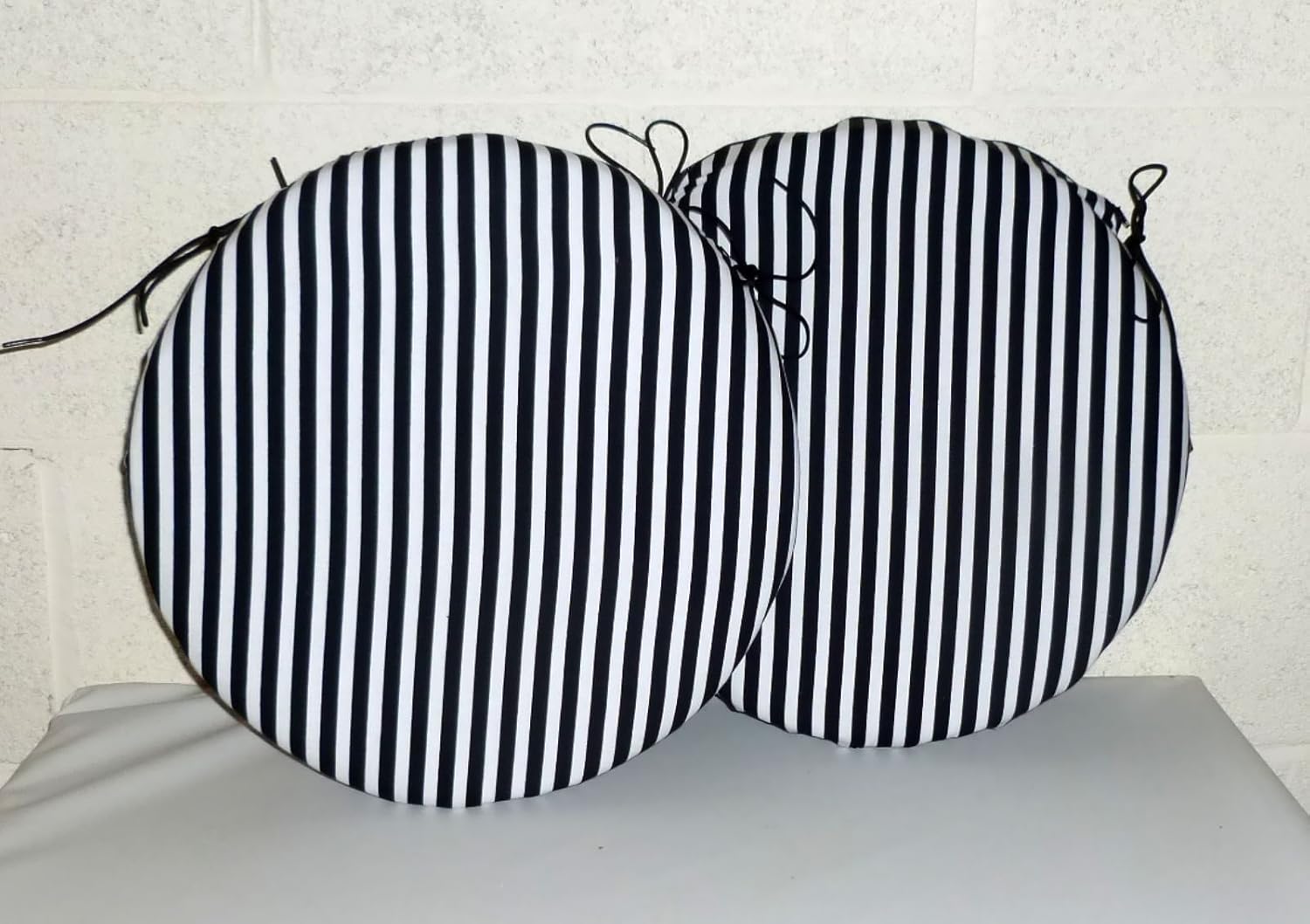 Zippy (TWIN PACK) Black & White Striped 15" Round dining chair