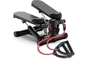 Molutsody Steppers for Exercise at Home, Mini Stepper with Resistance Bands, Stair Stepper for Full Body Workout 330lbs Weight Capacity