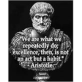 Excellence is a Habit Aristotle Quote Wall Art Print - Motivational Wall Decor for Home, Office, Bedroom, Classroom & School - Unframed 8x10 Poster Print Gift