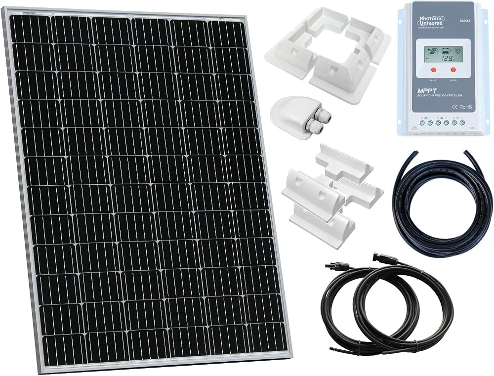 Photonic Universe 200W Solar Panel Kit 20A MPPT Controller 12V 24V Battery