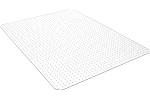 HOMEK Office Chair Mat for Low Pile Carpet, 53" x 45" Transparent Desk Chair Mat for Carpeted Floors, Easy Glide Floor Protector Mat for Office Chairs
