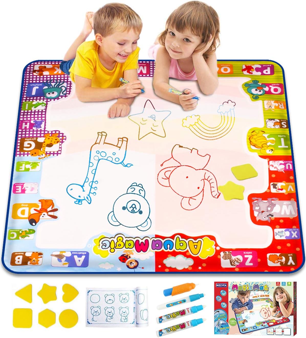 Amazon Com Kizzyea Water Doodle Mat Kids Large Aqua Coloring Mat