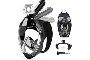 IGYM Full Face Snorkel Mask, Snorkeling Gear for Adults with Dry Top Breathing System and Detachable Camera Mount, Foldable Snorkel Mask Adult, Anti-Fog & Anti-Leak