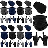 Eurzom 36 Pcs Winter Ear Warmer Headband Warmer Fleece Neck Gaiter Touch Screen Knit Gloves Set Earmuffs Face Mask Scarf Full Finger Gloves for Men Women Cold Weather Ski Running Cycling