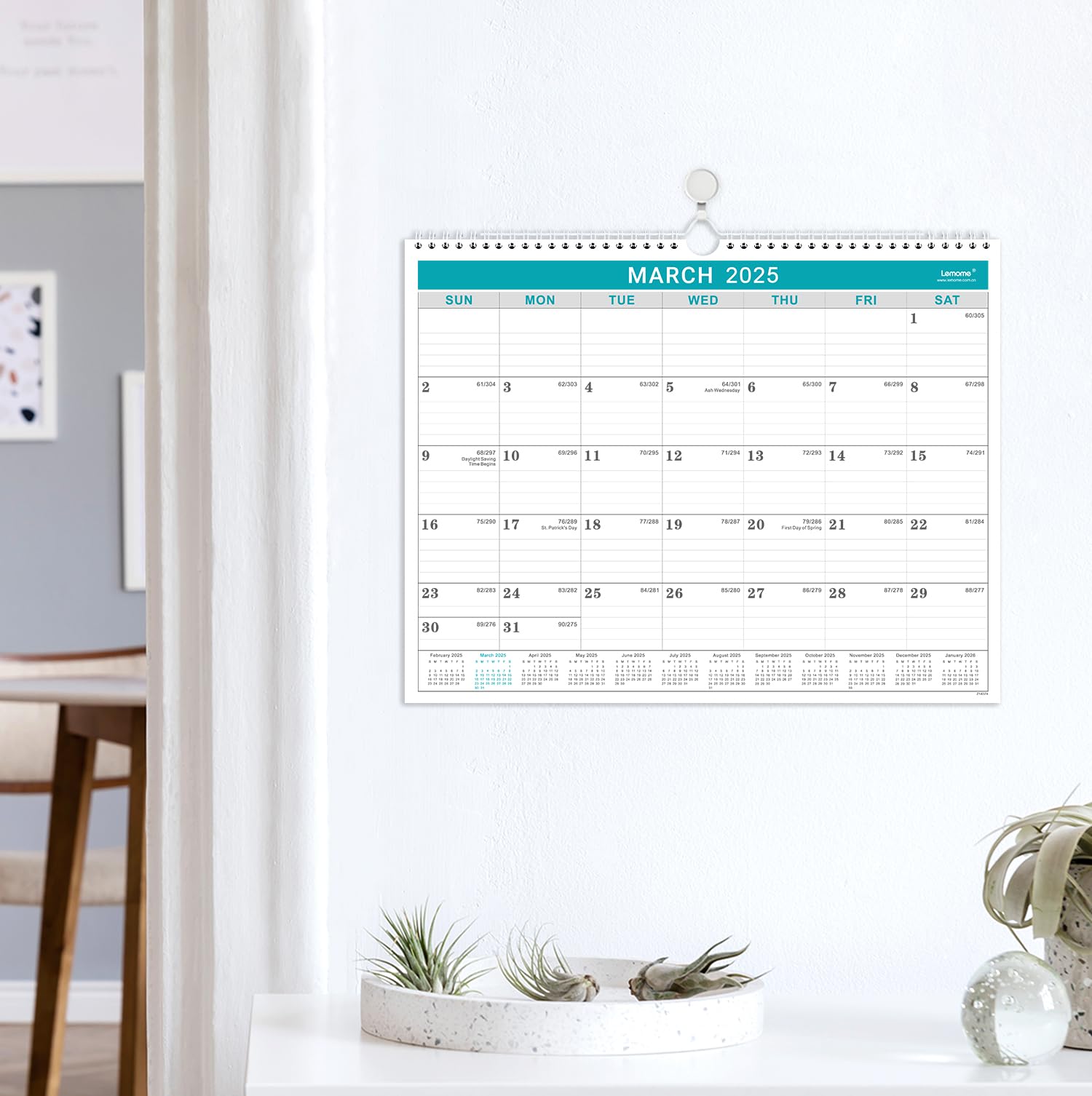 2025-2026 Wall Calendar – 18-Month Planner From July 2025 To December 2026 – Compact 11x8.5 Inches, Julian Dates & Holiday Marks – Perfect For Home, Office, Or Fridge-951050