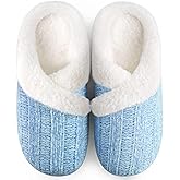 Slippers for Women Fuzzy House Slip on Indoor Outdoor Bedroom Furry Fleece Lined Ladies Comfy Memory Foam Female Home Shoes Anti-Skid Rubber Hard Sole