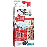 Hello Blink Tattoo Maker Refill Pack – Makes 50 Tattoos - 4 New Markers – Cosmetic Grade, FDA-Compliant DIY Kit for Kids Ages 8+