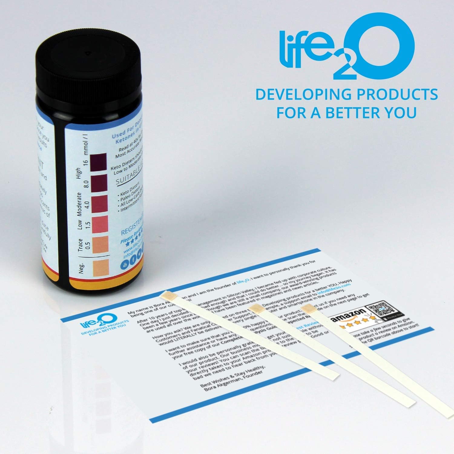 Keto Urine Test Strips 100ct, Ketone Urinalysis Testing Kit for Ketosis, Dip-Stick Tester to Measure and Monitor Ketones Level for Ketogenic, Atkins AMD Low-Carb Fat Burning Diets: Health & Personal Care