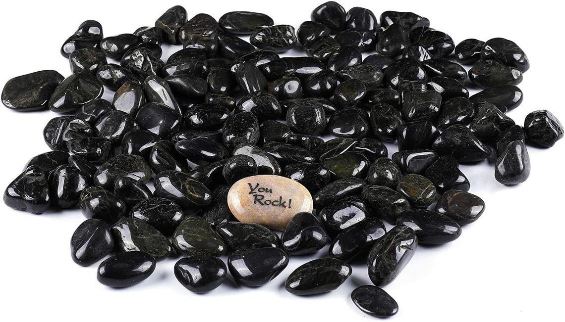 ROCKIMPACT 11 lb Highly Polished Decorative Garden Pebbles, Outdoor Landscaping Rocks 1-1/2" - 2-1/2" (Jet Black): Home & Kitchen