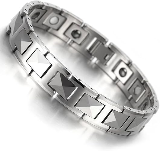 Amazon ブレスレット メンズ シルバー 記念日 プレゼント 彼氏 ペア 誕生日 ペアブレス スタイリッシュ おしゃれ 磁気 タングステン ジュエリー 通販