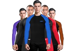 Exxact Sports Men’s BJJ Rash Guard Long Sleeve, IBJJF Ranked No Gi Jiu Jitsu Compression Shirt for MMA Grappling & Wrestling