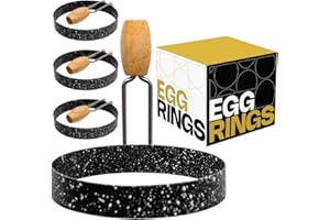 ANGORA BRANDS Egg Ring Four Pack Versatile Egg Cooker - Durable Egg Mold - Easy to Clean Egg Rings for Frying Eggs - Egg Shaper - Egg Rings by SpaceUp