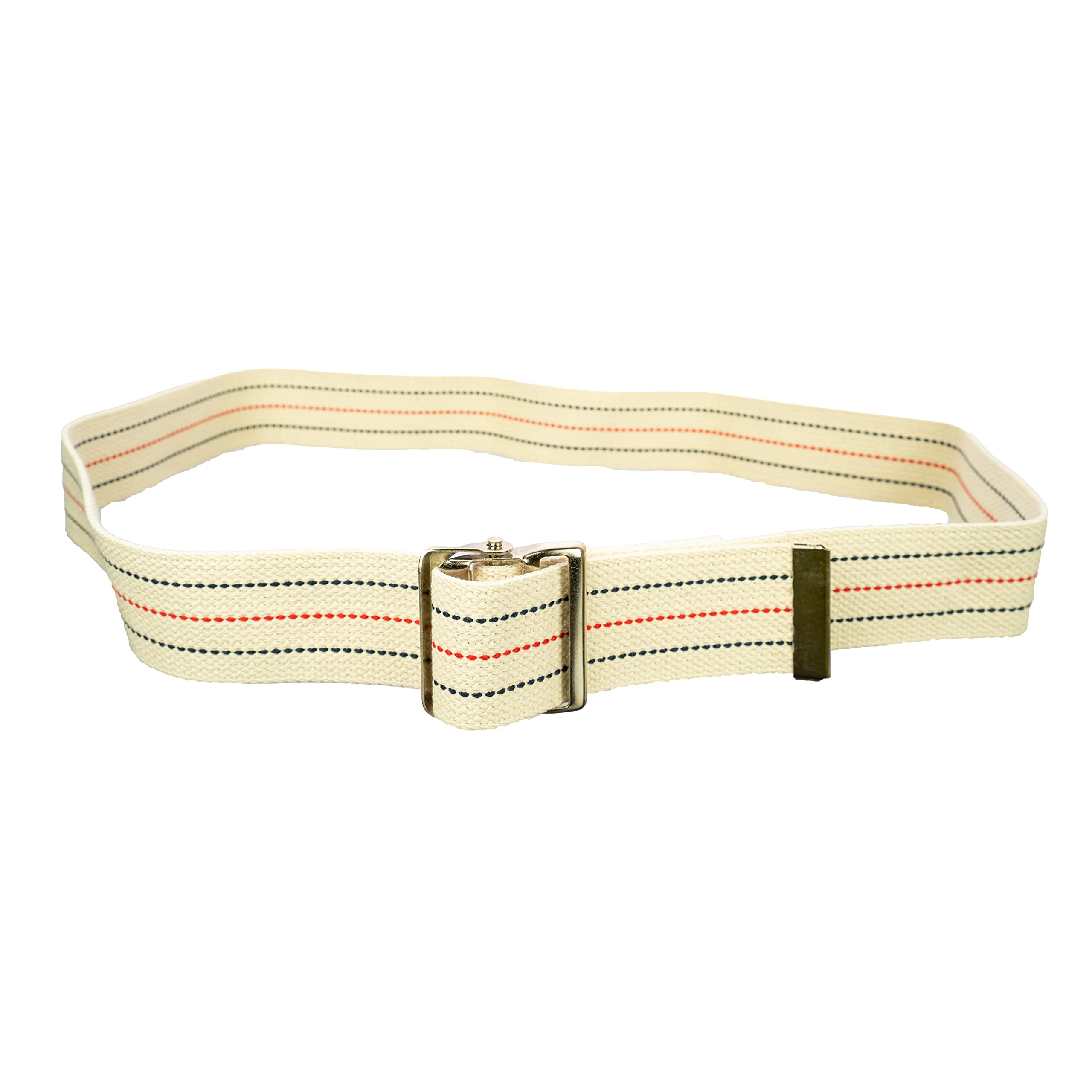 Sammons Preston Gait Belt with Metal Buckle, 2" Wide, 72" Long Heavy Duty Gait Transfer Belt, Essential Walking and Transport Assistant for Elderly, Disabled, & Medical Patients, Neutral Stripe