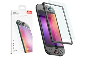 Belkin TemperedGlass Screen Protector for Nintendo Switch 2 w/Blue Light Filter - 9H Hardness, Slim, Scratch-Resistant - Includes Easy Align Frame for Bubble Free Application - Gaming Essentials