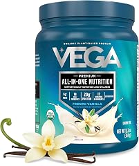 Vega All-in-One Nutrition Organic Vegan Protein Powder – French Vanilla, 20g Protein Meal Replacement Shake – 12.2 oz (9 Serv