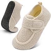 BARERUN Womens Mens Slippers Diabetic House Slippers for Women Men Wide Indoor Slip on Barefoot Adjustable Orthopedic Neuropathy Arthritis Edema Plantar Fasciitis Slipper Socks