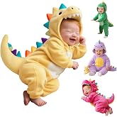 Baby Dinosaur Costume Halloween Cute Hooded Onesie Outfit Infant Toddler | Baby Halloween Costumes For Infant Boys And Girls,Toddler Dinosaur Costume With Colorful Spikes And Plush Tail,Funny Cosplay