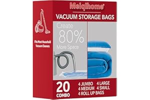 Vacuum Storage Bags 20 Pack,4 jumbo, 4 large, 4 midium, 4 small,4 roll bags, Space Saver Sealer Bags, Compression Bags for Cl