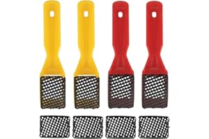 Omninmo 4pcs Shaver Blade Holder, Includes 8 Half-Round Shaving/Shaping Blades - Steel Rasp Block Plane, One Hand Surform Shaver Handle, Dent Repairs, Wood Fiberglass File Tool